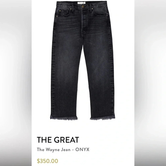 THE GREAT. Denim - The Great. The Wayne Jean High Rise Slouchy in Onyx Wash Size 27 (waist 32”)